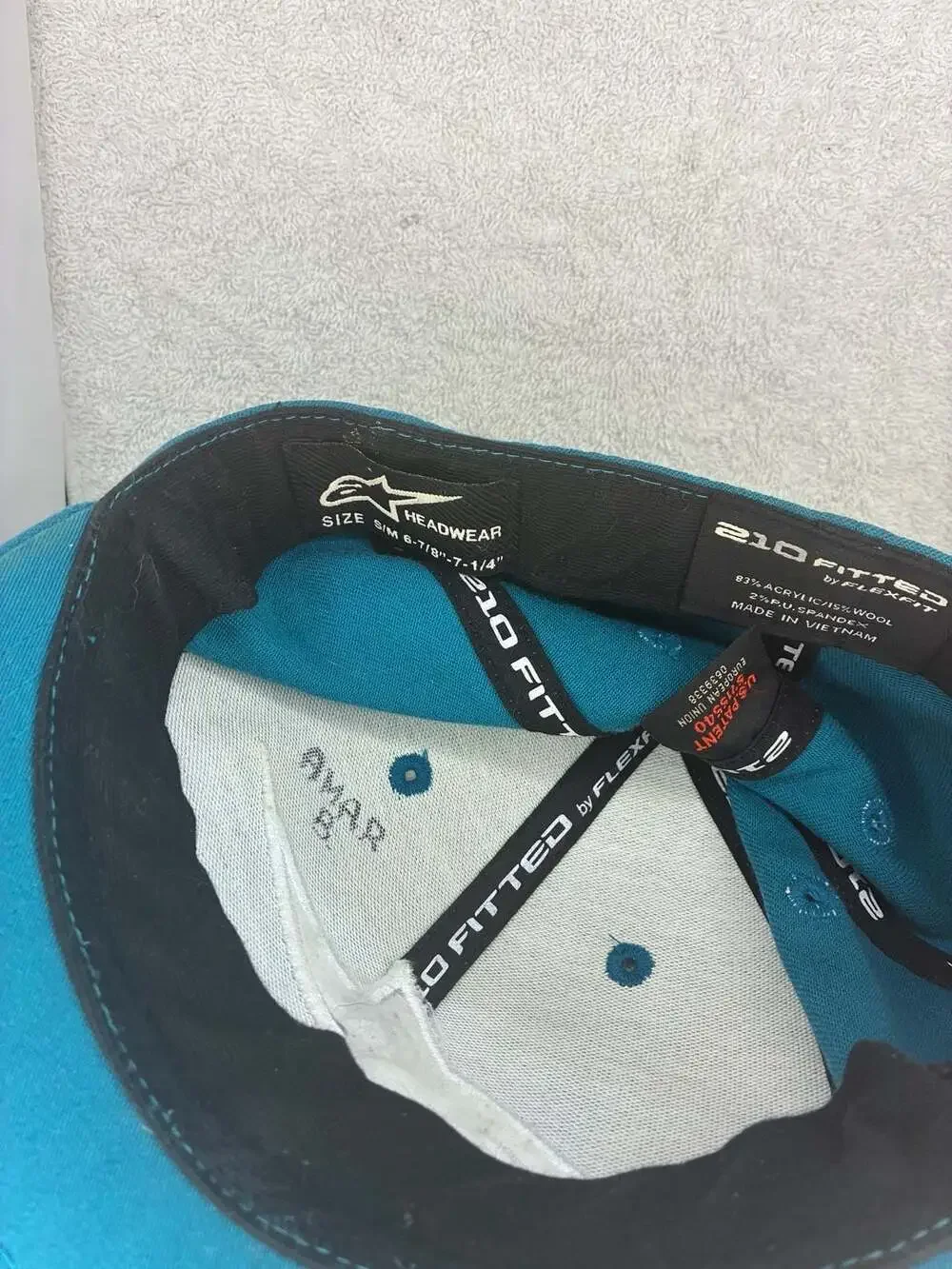 Alpinestars Teal 210 Fitted Curved Brim Baseball Hat Size S/M
